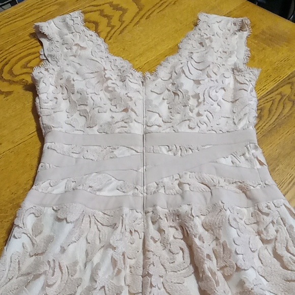 Tadashi Shoji Womens Dress 2 Preowned LACE CREAM BEIGE Cocktail Party Holiday - Picture 5 of 11